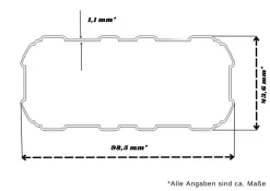 Aileenstore Terrassenüberdachung Aluminium 618 cm als Bausatz Sichtschienen und Hohlkammerplatten Grau Outlet