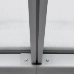 Terrassenüberdachung Aluminium 557 cm als Bausatz Sichtschienen und Hohlkammerplatten Weiß ^ Aileenstore Hot