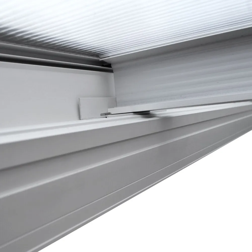 Terrassenüberdachung Aluminium 557 cm als Bausatz Sichtschienen und Hohlkammerplatten Weiß ^ Aileenstore Hot