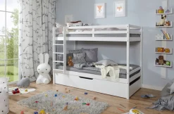 Etagenbett Finn Weiß mit Zusatzbett ^ TICAA Online