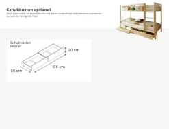 Etagenbett Stockbett Rene Kiefer massiv Natur ^ TICAA Discount