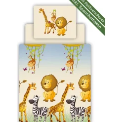 Kinder Bettwäsche Set inkl. Spannbettlaken Safari ^ TICAA Best