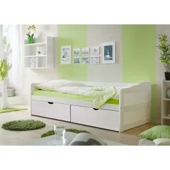 Sofabett Funktionsbett Gästebett Melanie Kiefer Weiß inkl. Matratze und Rollrost ^ TICAA Sale