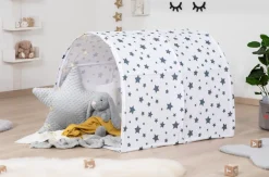 Spiel- und Betttunnel, Kinderzelt, Kindertunnel für Jungs & Mädchen Spielzelt für Bodenbett, Hochbett, Etagenbett und Einzelbett 90x200cm ^ TICAA