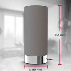 Tischleuchte, chrom-grau, 1xE144/40W max ^ B.K.Licht