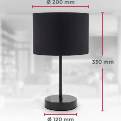 Tischleuchte, schwarz-gold, 1xE27/40W max. exkl. ^ B.K.Licht Online