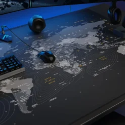 Gaming Mauspad XXXL 1200x800 mm, Speed Mousepad, Weltkarte Englisch, rutschfest, abwaschbar ^ Titanwolf Online