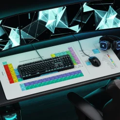 Gaming Mauspad XXXL Speed Gaming Mousepad 1200x600 mm, Deskpad, rutschfest & abwaschbar, für Speed & Präzision, Periodensystem ^ Titanwolf Online