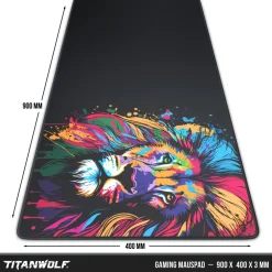 XXL Speed Gaming Mauspad Schwarz 900 x 400mm, XXL Mousepad, Tischunterlage Large Size, verbessert Präzision und Geschwindigkeit ^ Titanwolf Best