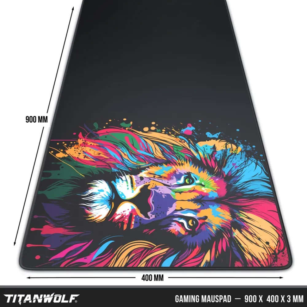 XXL Speed Gaming Mauspad Schwarz 900 x 400mm, XXL Mousepad, Tischunterlage Large Size, verbessert Präzision und Geschwindigkeit ^ Titanwolf Best