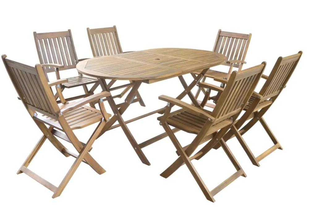 7tlg. Sitzgruppe Boston aus Akazienholz ^ Prestige Home Living Outdoor Clearance