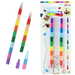 Toi-Toys - Wachsmalstifte 10in1 - mit je 10 Farben (stapelbar) Malstifte Buntstifte Discount