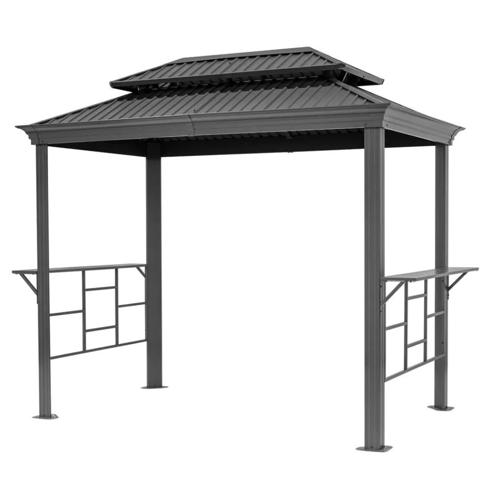 Grillpavillon 2,8x1,8 m mit Stahldach anthrazit ^ TOOLPORT Outlet