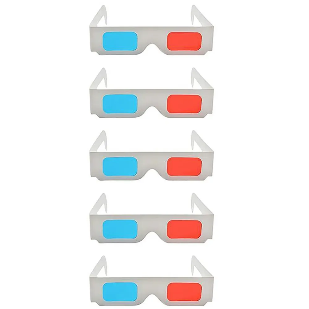 Anaglyphenbrille 3D Brille Pappe Weiß - 5 Stück ^ TPFNet Outlet