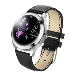 Damen Smart Watch / Fitness Tracker IP68 - Kunstleder Armband - Android & IOS - Gold / Schwarz ^ TPFNet Discount