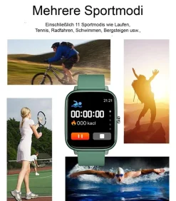 TPFNet Smart Watch / Fitness Tracker IP67 - Silikon Armband - Android & IOS - Grün (Produkt aktuell ausverkauft) Schwarz