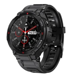 TPFNet Smart Watch / Fitness Tracker IP68 - Silikon Armband - Android & IOS - Grau Schwarz Best