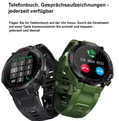 TPFNet Smart Watch / Fitness Tracker IP68 - Silikon Armband - Android & IOS - Grau Schwarz Best