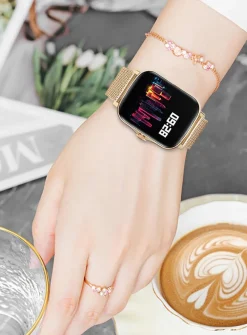 Smart Watch / Fitness Tracker IP67 - Milanaise Armband + Silikon Armband - Android & IOS - ^ TPFNet Best