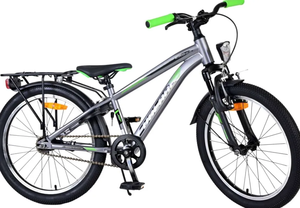 Tpfsports Cross Kinderfahrrad - Jungen - 20 Zoll - Rücktritt + Handbremse - Grau Blau New
