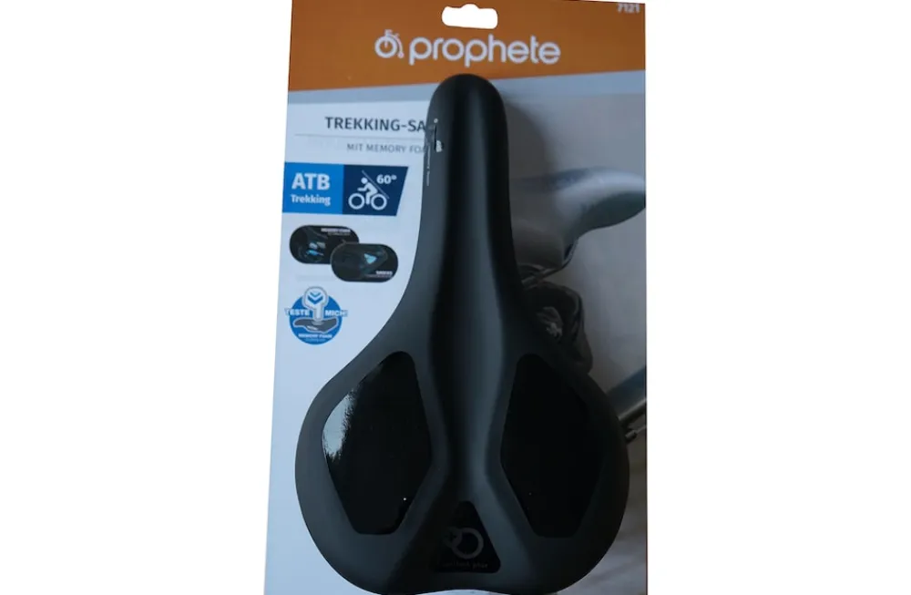 Trekking-Sattel, mit Memory Foam, mit Fixierungsskala, Farbe: schwarz ^ Prophete Best