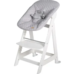 ROBA Baumann Treppenhochstuhl 'Born Up', Set 2in1, 'roba Style grau', Hochstuhl mit Liegefunktion, ab Geburt Hot