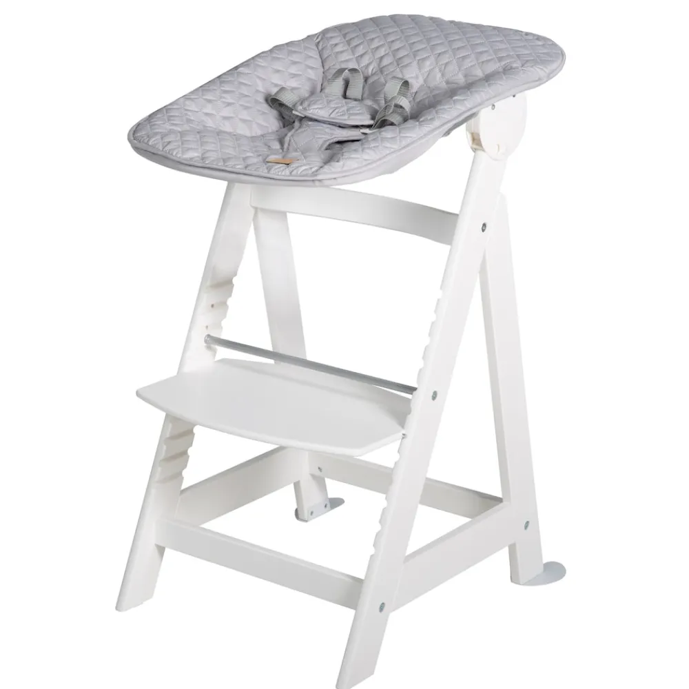 ROBA Baumann Treppenhochstuhl 'Born Up', Set 2in1, 'roba Style grau', Hochstuhl mit Liegefunktion, ab Geburt Hot