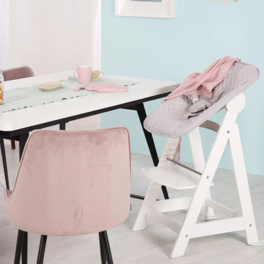 ROBA Baumann Treppenhochstuhl 'Born Up', Set 2in1, 'roba Style grau', Hochstuhl mit Liegefunktion, ab Geburt Hot