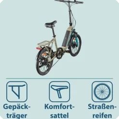 Camper 20" – Kompaktes E-Faltrad mit Shimano 7-Gang-Schaltung & 468Wh Akku ^ Tretwerk New
