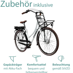 Sophia E Bike Damen Herren 28 Zoll Pedelec 3 Gang Elektrofahrrad mit 536 Wh Elektro Damenfahrrad Citybike mit Bluetooth und App ^ Tretwerk Sale
