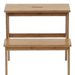 MCW Tritthocker -B87, Stufenhocker Trittbank Holzhocker, Bambus 43x47x38cm Clearance