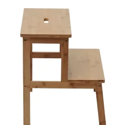 MCW Tritthocker -B87, Stufenhocker Trittbank Holzhocker, Bambus 43x47x38cm Clearance
