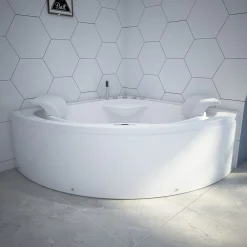 ® Eckwhirlpool ANDROS 160x160 Eckwanne Badewanne mit Whirlpool und Airpool Unterwasser LEDs inkl. Spülfunktion ^ Tronitechnik New