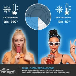 Tronitechnik ® Gefriertruhe Kühltruhe BORGAR PRO mit 2in1 Gefrier- und Kühlfunktion | 110 Liter, 169kwh/Jahr | LED-Licht