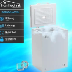Tronitechnik ® Gefriertruhe Kühltruhe BORGAR PRO mit 2in1 Gefrier- und Kühlfunktion | 110 Liter, 169kwh/Jahr | LED-Licht
