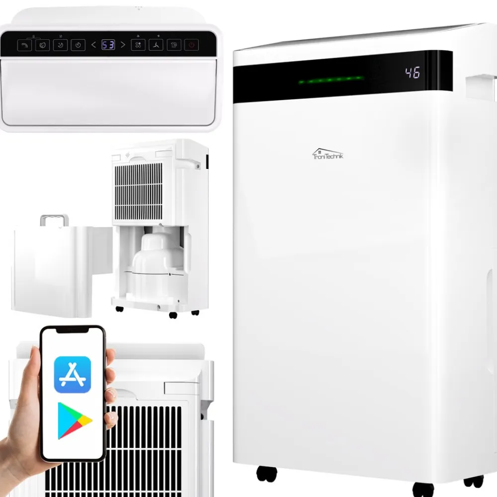 Tronitechnik ® Luftentfeuchter TT-EF 04.1, WiFi steuerbar, 20l/24h, 5,5l Tank, Kompressor, Auto-Swing, Timer, Farb-LED, Ionisator, für Räume bis 30m² Best