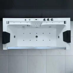 ® Whirlpool Badewanne KOS 2 179cm x 85cm mit Heizung, Hydromassage, Bachlauf und Farblichtherapie, Sanitäracryl ^ Tronitechnik Best