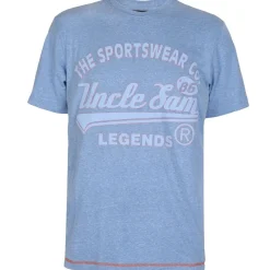 Uncle Sam Herren T-Shirt, Konturdruck,, ight bue Grey Melange Sale