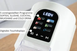 Unold Sofia 48965 2in1 Schwarz Slush - und Softeismaschine (für ca. 1,5 l, leise Kompressor-Kühlung, 5 Programme: SOFTEIS, MILKSHAKE, COLD DRINK, SLUSHIE, COCKTAIL, einfache Handhabung, Behälter und Abtropfschale abnehmbar und spülmaschinengeeignet, Rezept (Produkt aktuell ausverkauft) Clearance