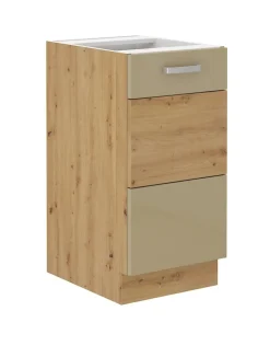Küchen-Preisbombe Unterschrank 40 Eiche Artisan Cappuccino Hochglanz Küchenzeile Küchenblock Küche Online