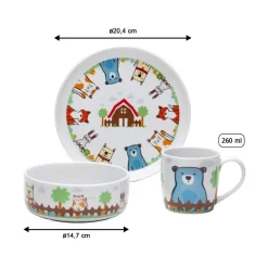 Kindergeschirr Set Fuchs und Freunde 3er Set ^ Van Well Discount