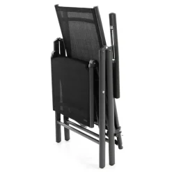 Alu Liegestuhl Klappstuhl Relaxstuhl | / Rahmen anthrazit | m. Fußstütze | Maße H. 112 x B. 55 x T. 60 cm ^ VCM Online