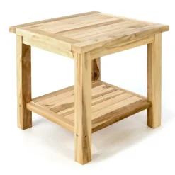 Blumenhocker | Beistelltisch | Gartentisch Teakholz | Blumentisch | Balkontisch | Maße 50 x 50 cm ^ VCM Hot