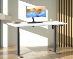 Elektrisch Höhenverstellbarer Schreibtisch, 110 x 50 cm, Sitz-Steh-Schreibtisch mit Memory-Funktion, 71–120 cm - Lona ^ VCM New