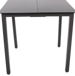 Gartentisch aus Glas und Aluminium | Esstisch | ca. H. 73 x B. 80 x T. 80 cm | Anthrazit | Balkontisch Gartenmöbel ^ VCM Online