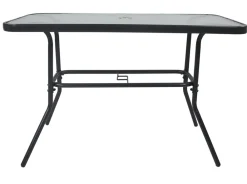 Gartentisch aus Glas und Metall | Esstisch | Maße ca. H. 70 x B. 110 x T. 55 cm | Anthrazit | Balkontisch Gartenmöbel 110x55 ^ VCM Best