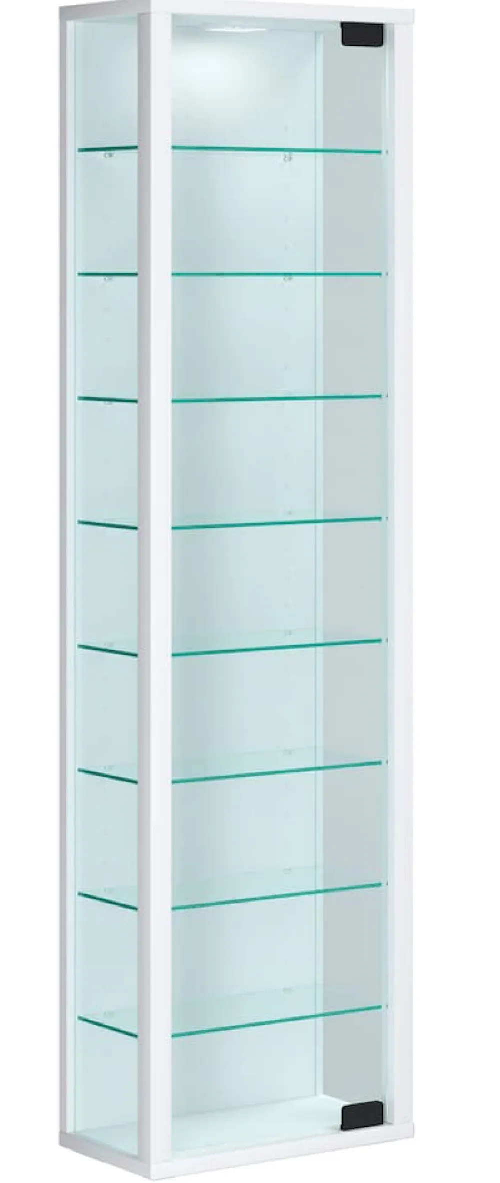 VCM Glasvitrine hängend | Vitrine Glas mit ESG-Sicherheitsglas | Maße ca. H. 115 x B. 33 x T. 18 cm| Hängevitrine Glas | Modern und platzsparend | Glas Vitrinenschrank - Stano Maxi Weiß Sale