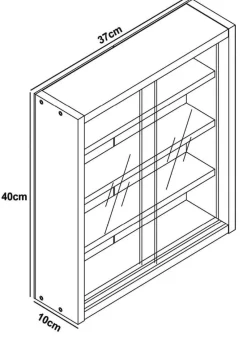 VCM Glasvitrine hängend | Vitrine Glas mit ESG-Sicherheitsglas | Maße: H. 40 x B. 37 x T. 10 cm| Hängevitrine Glas | Modern und platzsparend | Glas Vitrinenschrank -  Agisa S Weiß Outlet