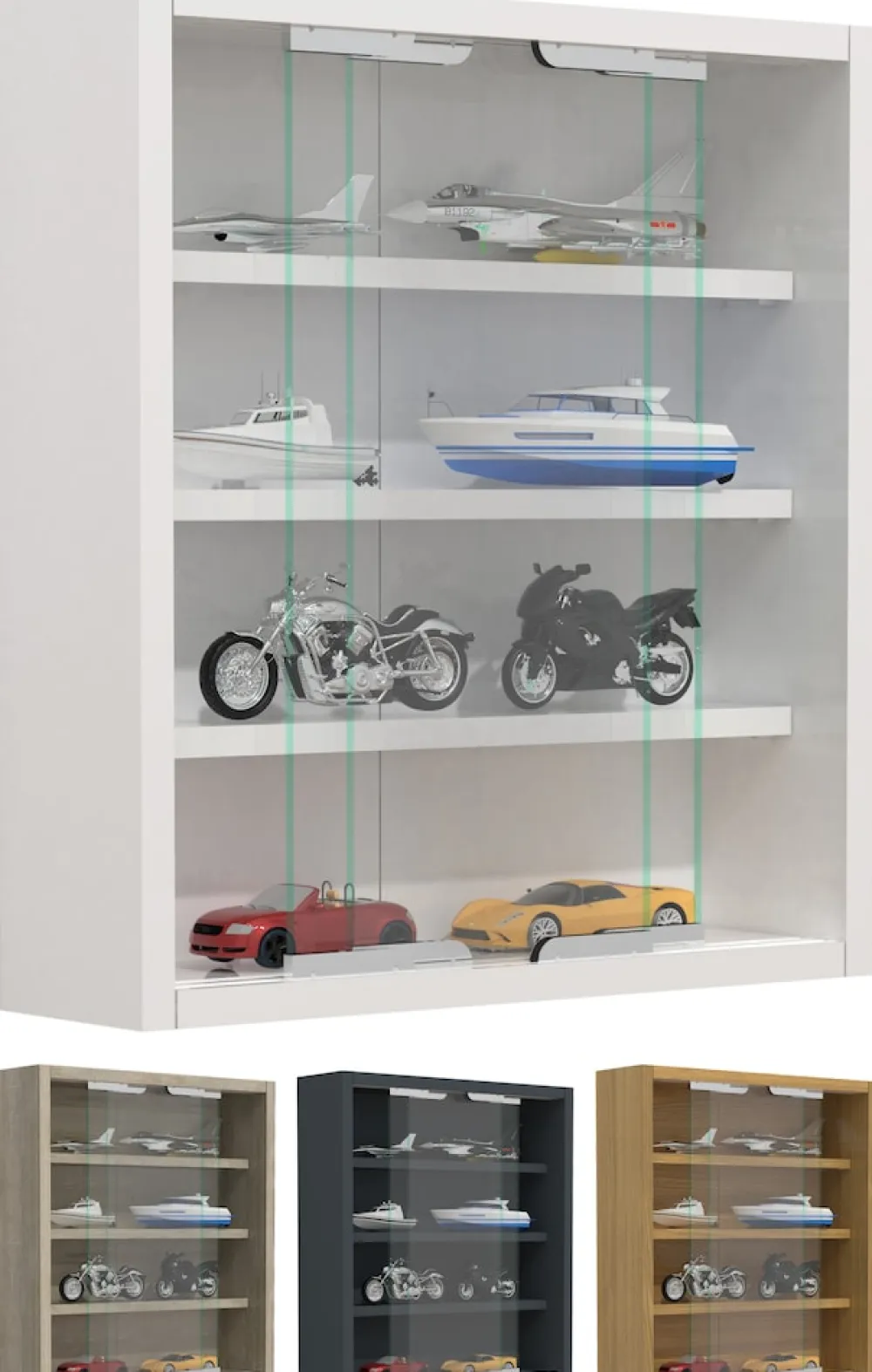 VCM Glasvitrine hängend | Vitrine Glas mit ESG-Sicherheitsglas | Maße: H. 40 x B. 37 x T. 10 cm| Hängevitrine Glas | Modern und platzsparend | Glas Vitrinenschrank - Agisa S Weiß Outlet