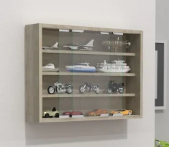 VCM Glasvitrine hängend | Vitrine Glas mit ESG-Sicherheitsglas | Maße: H. 40 x B. 57 x T. 10 cm | Hängevitrine Glas | Modern und platzsparend | Glas Vitrinenschrank - Agisa M Anthrazit
